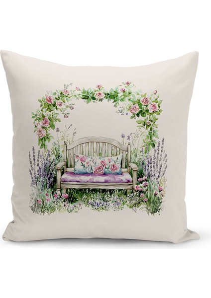 Ilkbahar Serisi Çift Tarafı Dijital Baskılı Kırlent Kılıfı (Spring Easter Paskalya Cushion Cover)
