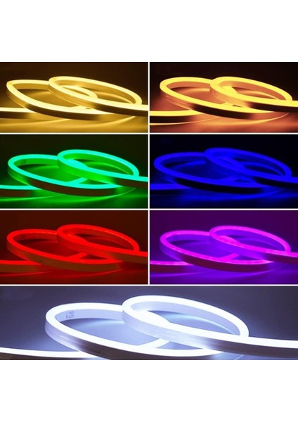 Neon Esnek Şerit LED 3 Metre Mor 12 Volt (Trafosuz)