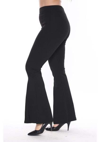 Siyah Paça Tül Detaylı Ispanyol Paça Tayt fırsatları