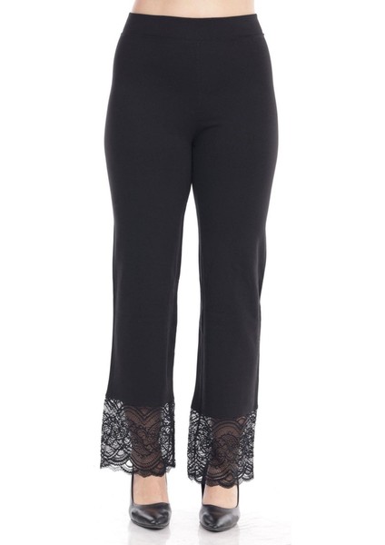Siyah Paça Dantel Detaylı Tayt fiyatları