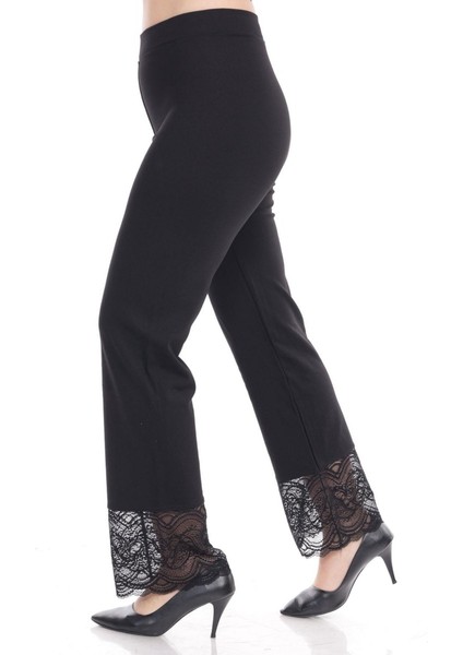Siyah Paça Dantel Detaylı Tayt fırsatları
