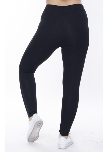 Siyah Yanı Ince Deri Şeritli Toparlayıcı Tayt fırsatları