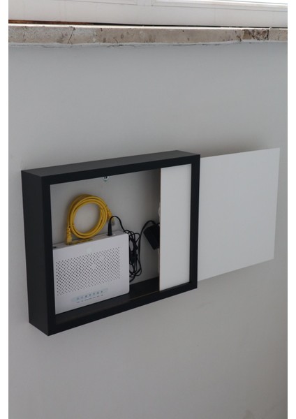 Lüx Siyah-Beyaz 32X40-25X35 Sigorta Priz ve Modem Saklama Kutusu,kablo Gizleme ve Düzenleyici Kutu