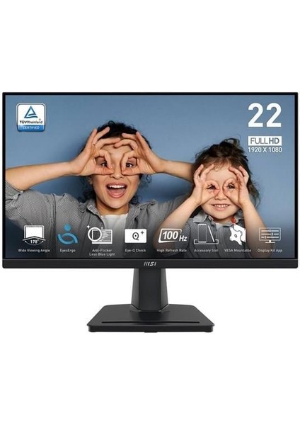Msı 21.5" Flat Va Pro MP225V 1ms 100HZ HDMI Ev Ofis Monitörü