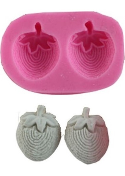 2'li Meyve Çift Çilek Silikon Kalıp K-945 fiyatları