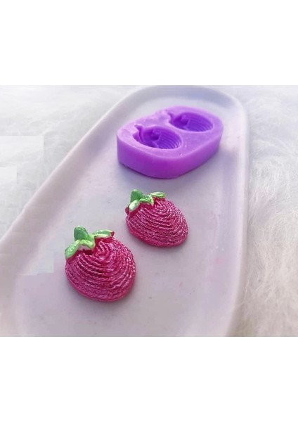2'li Meyve Çift Çilek Silikon Kalıp K-945 modelleri