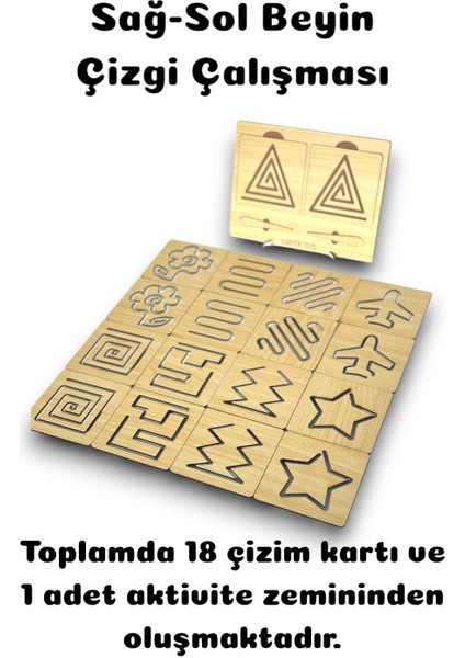 Luxuryçizgi Çalışma Setleri,ahşap Oyuncak Seti,eğitici Oyuncak,sağ Sol Beyin Çalışmaları1 Adet