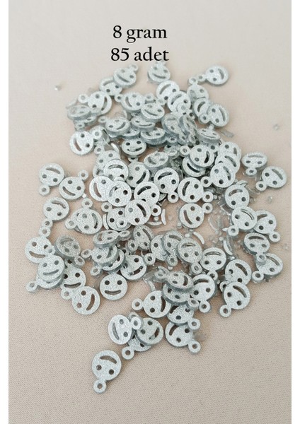 Abiye Bileklik Kolye Pleksi Metalik Plastik Pul Gümüş Renk 8 Gram 85 Adet - BNC525