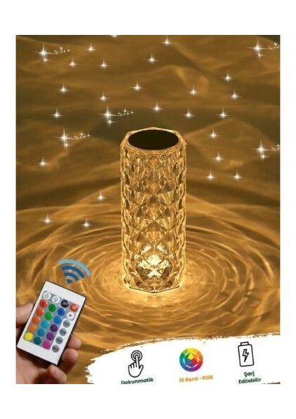 Kristal LED Dokunmatik Masa Lambası
