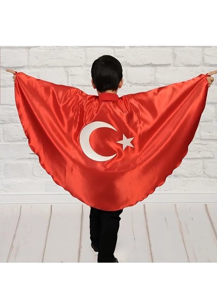 10 Lu Türk Bayrağı Pelerin Gösteri Kostümü Ay Yıldız Bayraklı 23 Nisan 2-6 Yaş (M),7-12 Yaş (L) fiyatları