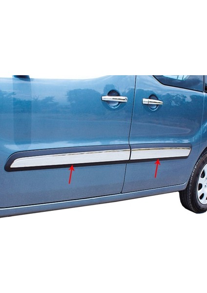 Peugeot Partner Tepe Krom Yan Kapı Çıtası 2008 Üzeri 4 Kapı Paslanmaz Çelik