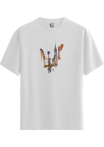 Urban Vibes - Pamuklu Kadın Beyaz Tişört - Premium Quality