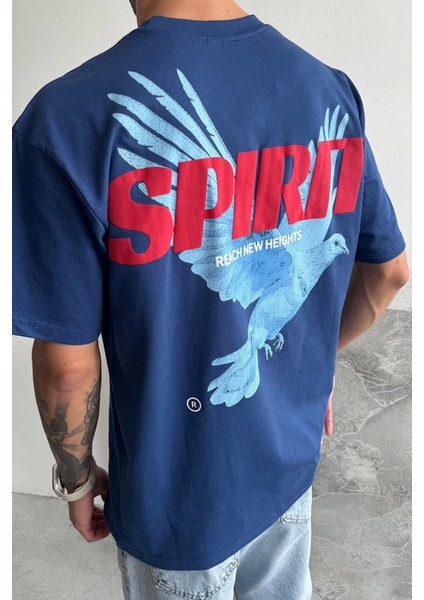 Mavi Spirit Baskılı Oversize T-Shirt modelleri