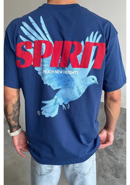 Mavi Spirit Baskılı Oversize T-Shirt fırsatları
