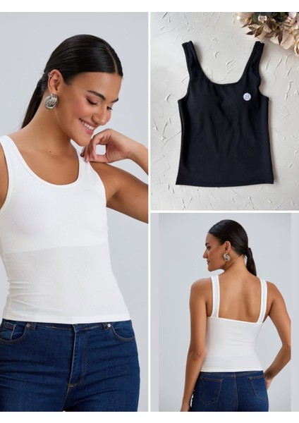 Aurafıt 5058 Içi Kaplı Crop Atlet 2 Adet