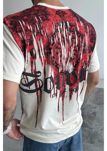 Krem Souvenir Baskılı Oversize T-Shirt fiyatları