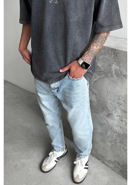 Mavi Yıkamalı Boyfriend Jean