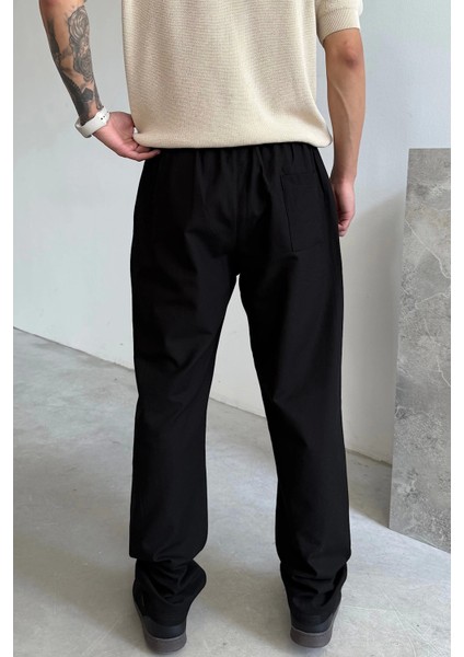 Siyah Regular Fit Keten Pantolon fırsatları