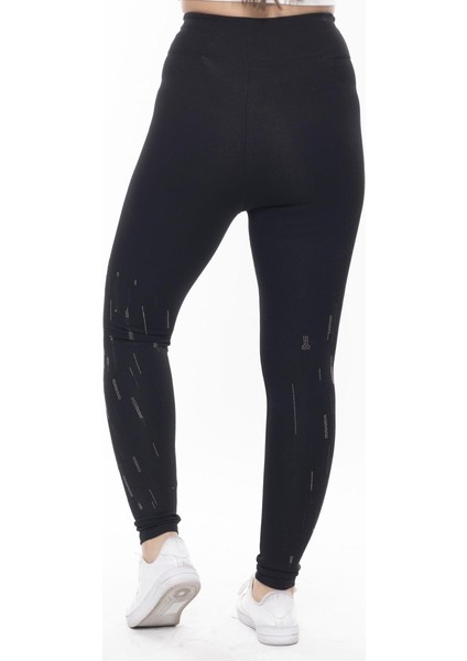 Siyah Paça Taş Işlemeli Toparlayıcı Tayt indirimleri