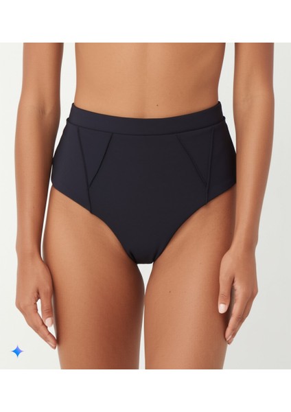 Siyah Dar Kalıp Süper Yüksek Bel Brezilya Model Bikini Altı