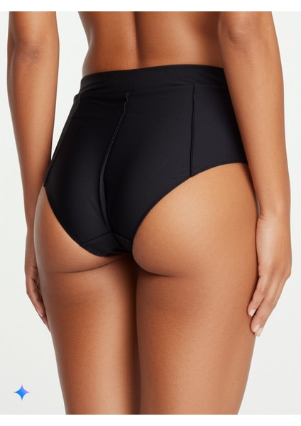 Siyah Dar Kalıp Süper Yüksek Bel Brezilya Model Bikini Altı fiyatları