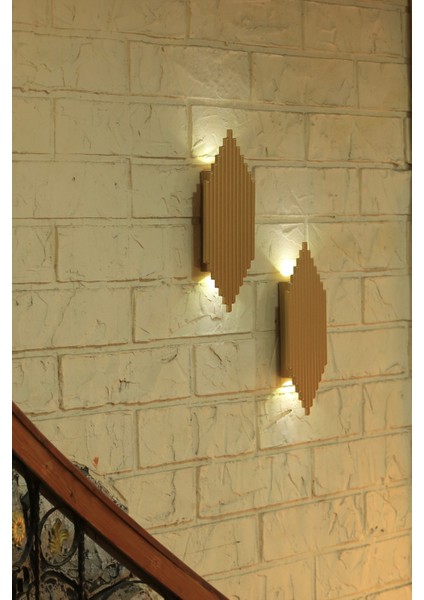 Pilli Modern Dekoratif Duvar Aydınlatması Aplik Gece Lambası 2'li Set