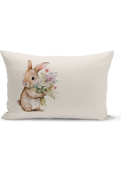 Ilkbahar Serisi Çift Tarafı Dijital Baskılı Kırlent Kılıfı (Spring Easter Paskalya Cushion Cover)
