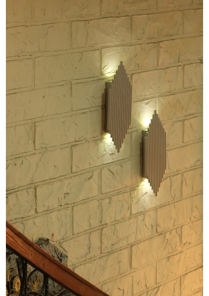 Pilli Modern Dekoratif Duvar Aydınlatması Aplik Gece Lambası 2'li Set