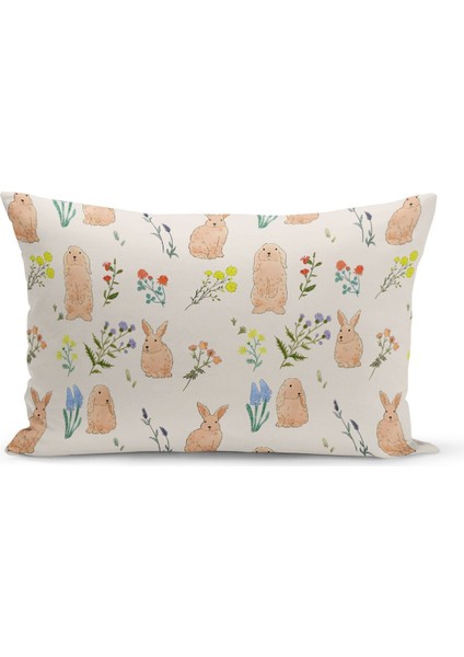 Ilkbahar Serisi Çift Tarafı Dijital Baskılı Kırlent Kılıfı (Spring Easter Paskalya Cushion Cover)