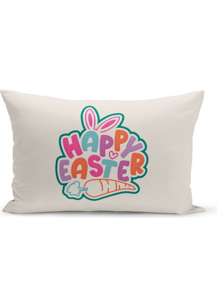 Ilkbahar Serisi Çift Tarafı Dijital Baskılı Kırlent Kılıfı (Spring Easter Paskalya Cushion Cover)