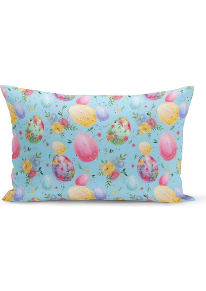 Ilkbahar Serisi Çift Tarafı Dijital Baskılı Kırlent Kılıfı (Spring Easter Paskalya Cushion Cover)