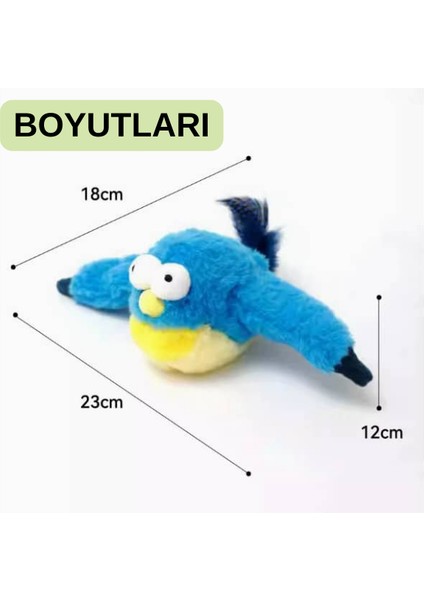 Kanat Çırpan, Ses Çıkaran ve Kuşu Sallayan Çok Satanevcilhayvanpeluşoyuncakelektrikli Kedi Oyuncağı