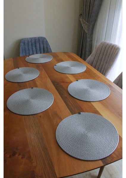 6 Adet Gri Jüt Supla / Amerikan Servis Lux Sunum Tabak Altlığı fırsatları