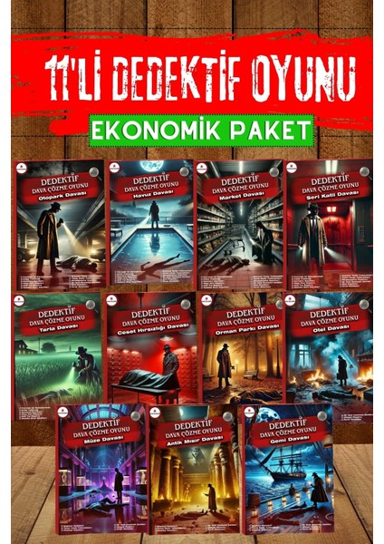 11'li Paket Cinayet Çözme - Ekonomik Paket Dedektif Oyunu - Çözülmeyen Davalar - Katil Kim Oyunu