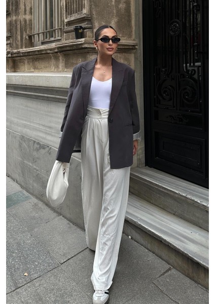 Çizgili Astarlı Modal Spor Ceket Antrasit 8258 fiyatları