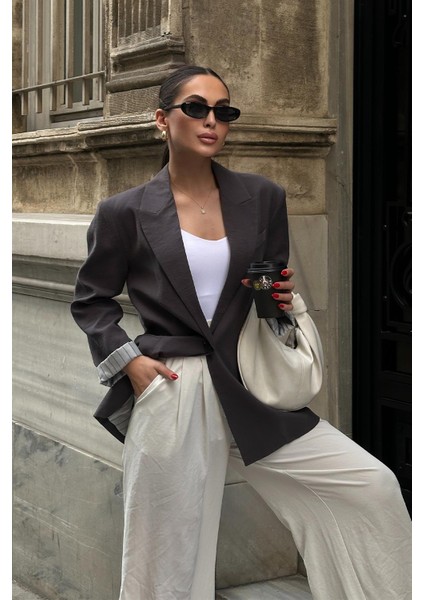 Çizgili Astarlı Modal Spor Ceket Antrasit 8258 modelleri