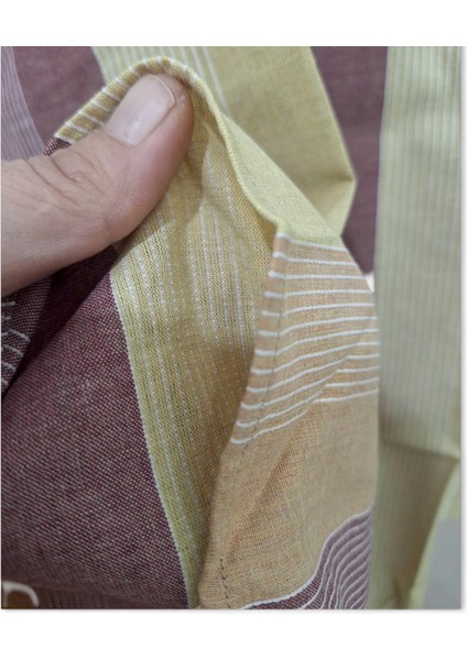 L BEDEN CEPLİ KAHVERENGİ - HARDAL PAMUKLU NORMAL KESİM RENK BLOKLU ÇİZGİLİ KISAKOLLU ERKEK GÖMLEK