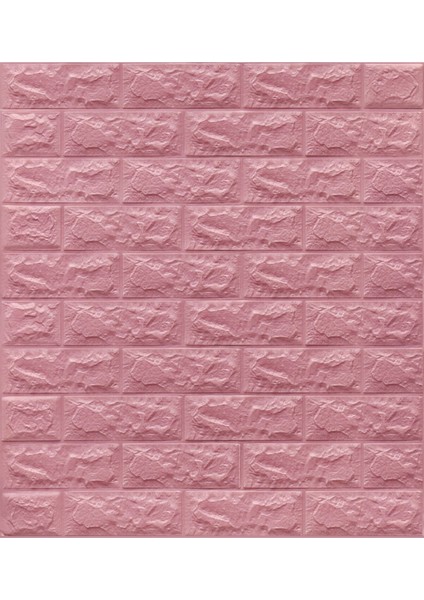 NW03 Pembe Tuğla Arkası Yapışkanlı Esnek Silinebilir Duvar Paneli 3D Duvar Kağıdı