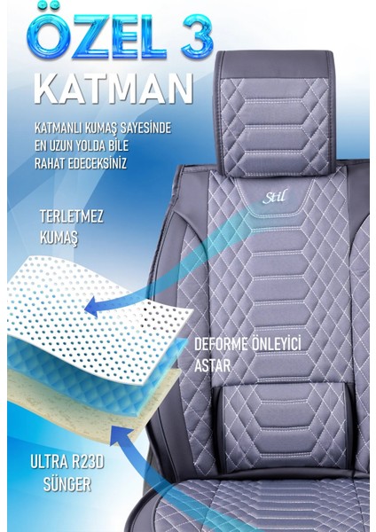 Ford Eco Sport Yarı Deri Oto Koltuk Kılıfı Cepli 5li Tam Set fırsatları