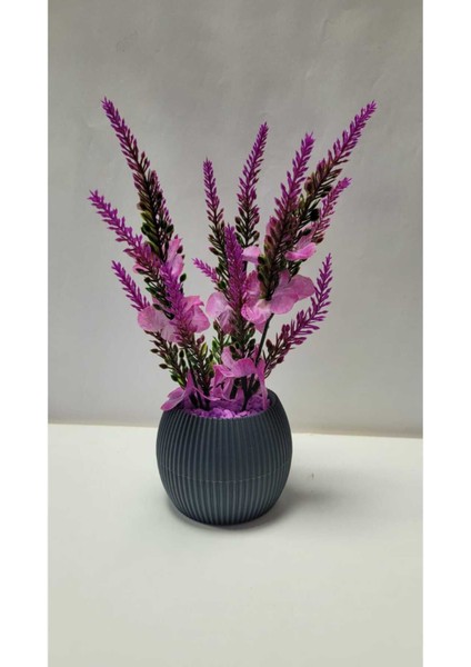 20cm Mor-Gri Lavanta Yapay Bitki, Dekoratif Çiçek, 11-30cm Yükseklik
