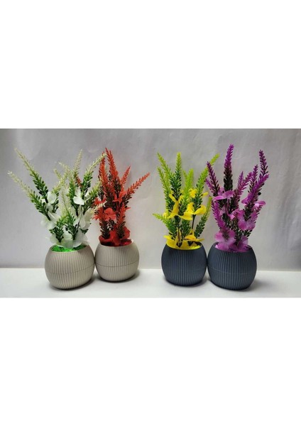20cm Mor-Gri Lavanta Yapay Bitki, Dekoratif Çiçek, 11-30cm Yükseklik indirimleri
