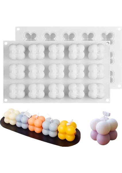 Bubble Mum Silikon Kalıbı 3D Mini Çoklu Bubble Kalıbı Bakeware 15'li