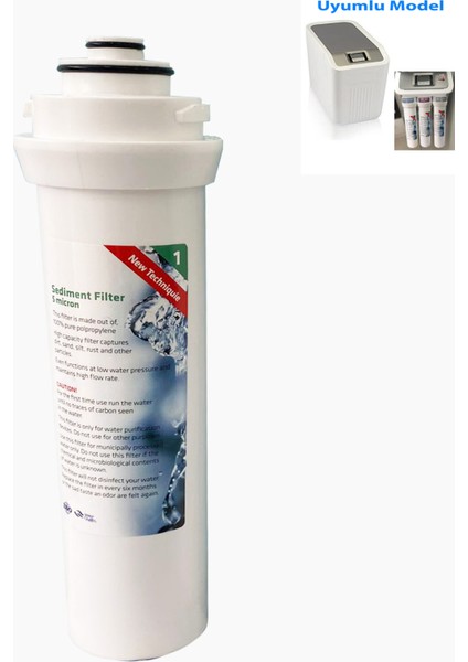 İhlas Aura Cebilon Unique Dijital Su Arıtma Cihazı Uyumlu 1. Aşama 5 Mikron Sediment Filtre