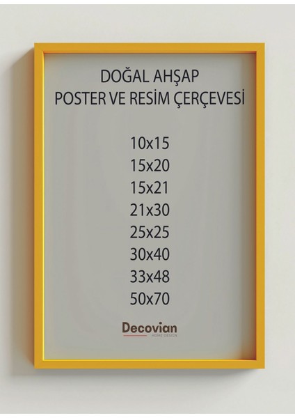 Şık doğal ahşap sarı çerçeve, resim ve puzzle için ideal tasarım, tek parça
