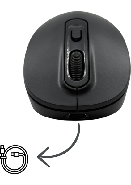 Çift Modlu Kablosuz Bluetooth Mouse Şarj Edilebilir Sessiz Tıklama Mouse Tablet Telefon Pc Uyumlu