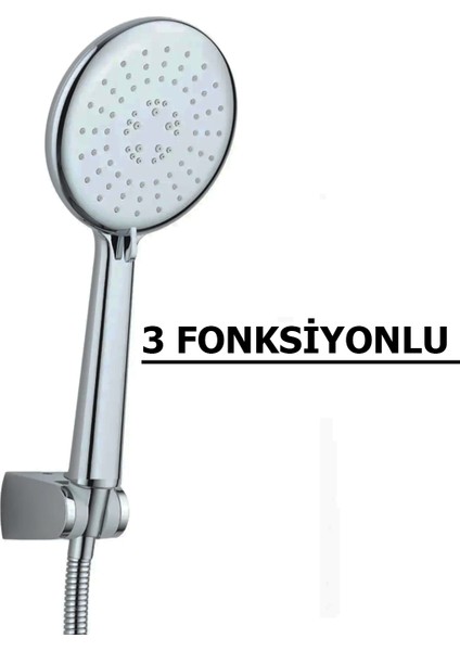 3 Fonksiyonlu Çevirmeli Duş Seti Model Venüs Mafsallı Duş Seti 3 Katmanlı Lüks Duş Hortumu