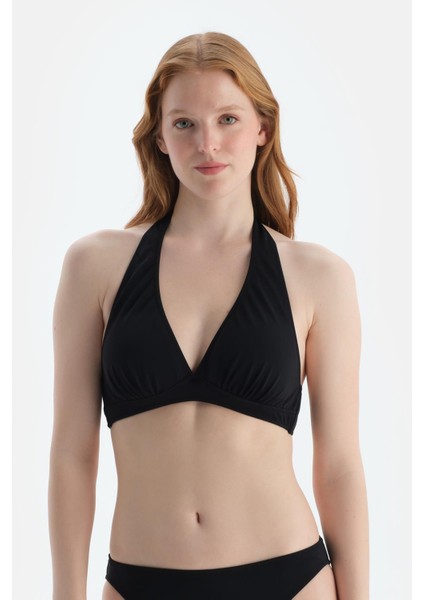 Siyah Üçgen Geniş Bikini Üst