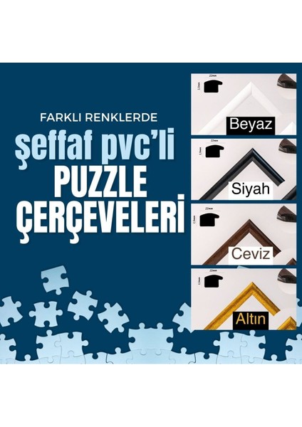 Renkli 33x48 cm 500 Parça Puzzle Çerçevesi, Siyah, Kahverengi, Altın, Beyaz, Şeffaf PVC fiyatları