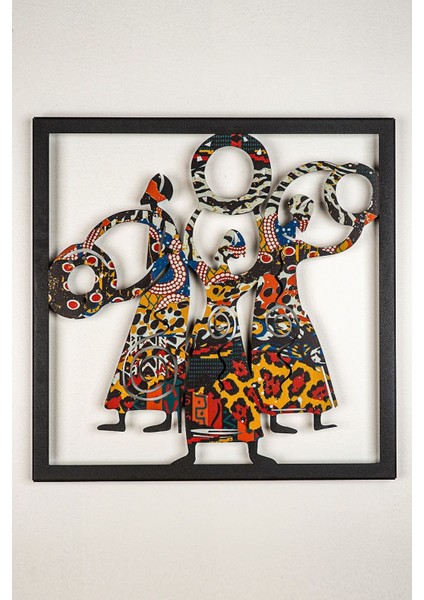 Triple Goddess Renkli Metal Duvar Tablosu - Modern Ev Ofis Dekorasyonu - Çerçeveli Tablo - APT112 fiyatları