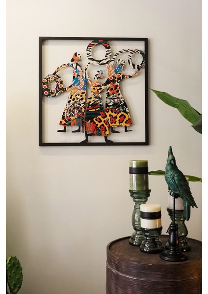 Triple Goddess Renkli Metal Duvar Tablosu - Modern Ev Ofis Dekorasyonu - Çerçeveli Tablo - APT112 fırsatları